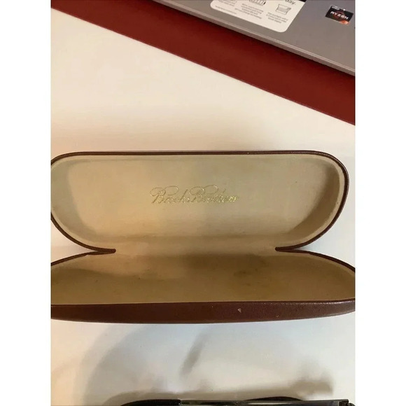 Brooks Brothers Men's Reading Eyeglasses With Metal Frame With Hard Shell Case. - Picture 2 of 7